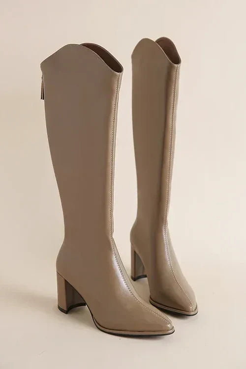 Women's pointed toe mid-calf boots