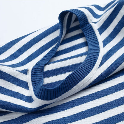 Women's round neck striped sweater
