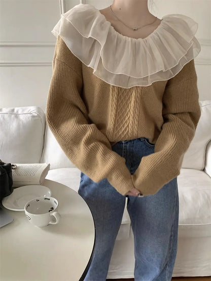 Women's sweater with ruffles