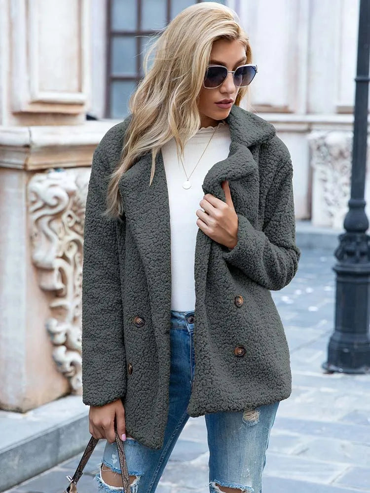 Women's oversized teddy coat