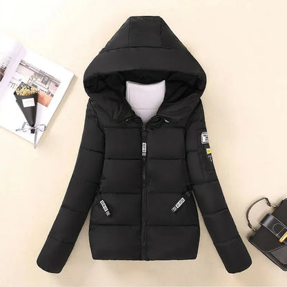 Women's hooded winter parka warm padded jacket