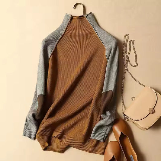 Knit Wool Blend Relaxed Fit Pullover Sweater 