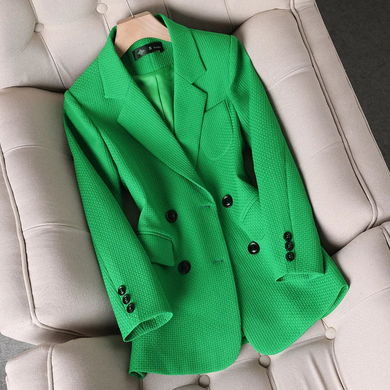 Women's formal plaid blazer for autumn winter