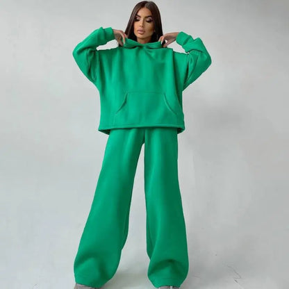 Women's casual loose hoodie sweatshirt and sweatpants set