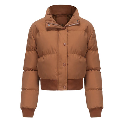 Women's winter crop puffer jacket