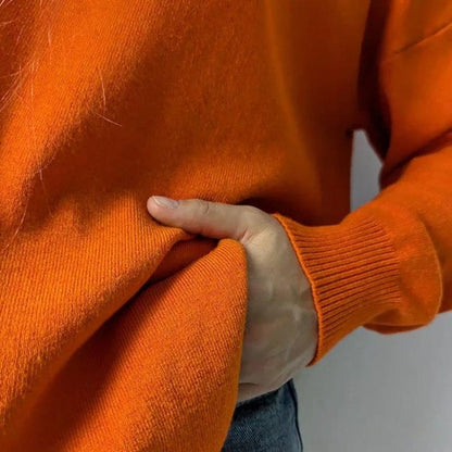 Isla Oversized Turtleneck Sweater | Solid Tunic Length Sweater