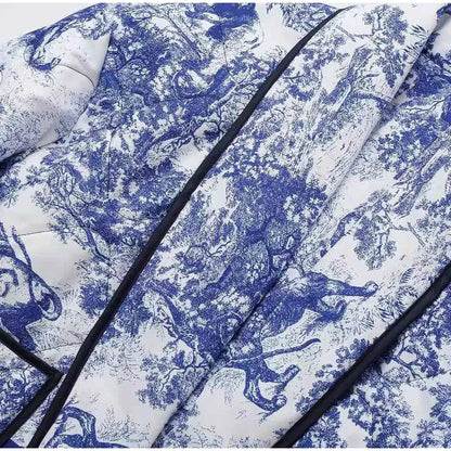 Women's porcelain pattern loose coat