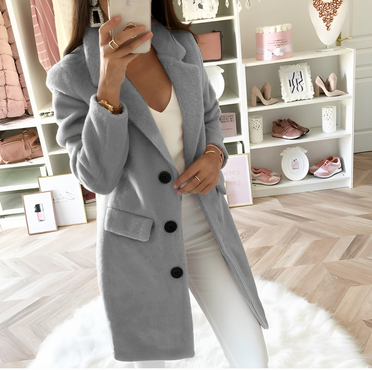 Cozy Winter Lapel Front Pocket Jacket