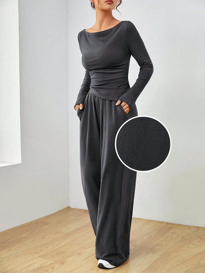Women's flared tracksuit two-piece sets