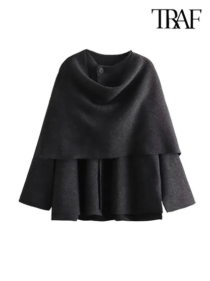 Stylish shawl collar coat for women