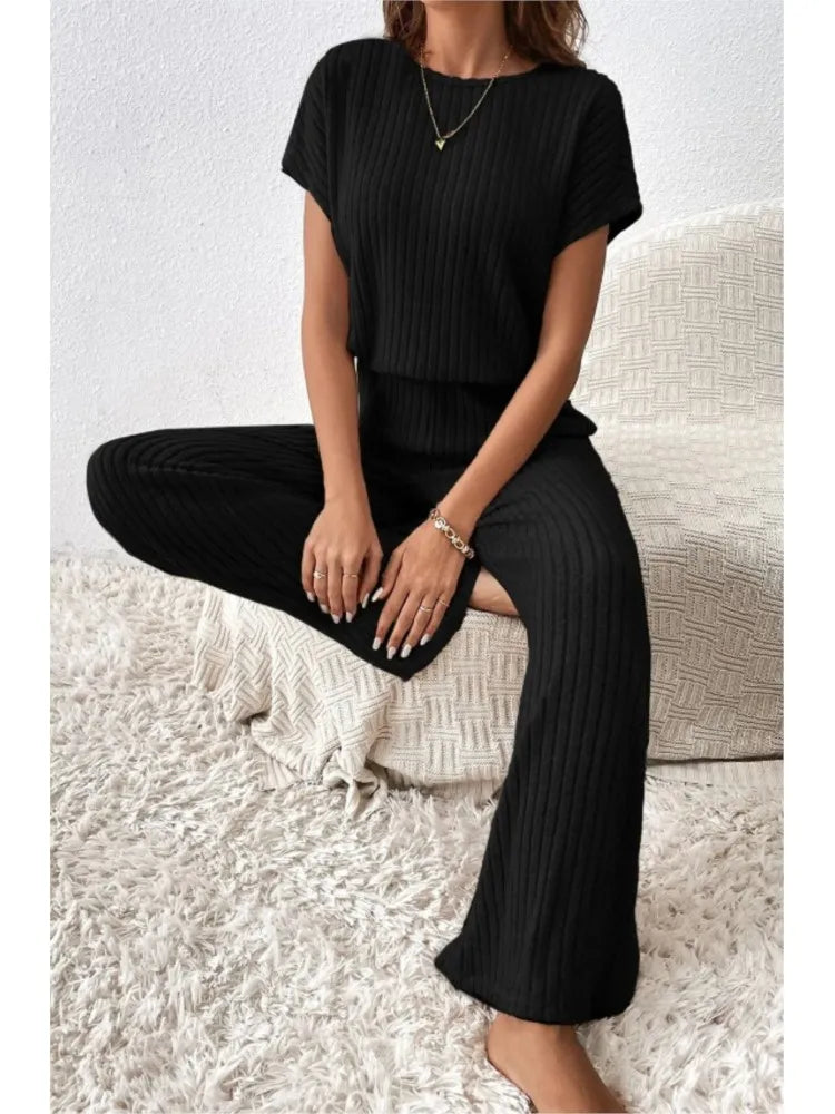 Women's casual bodysuit and high waist pants set