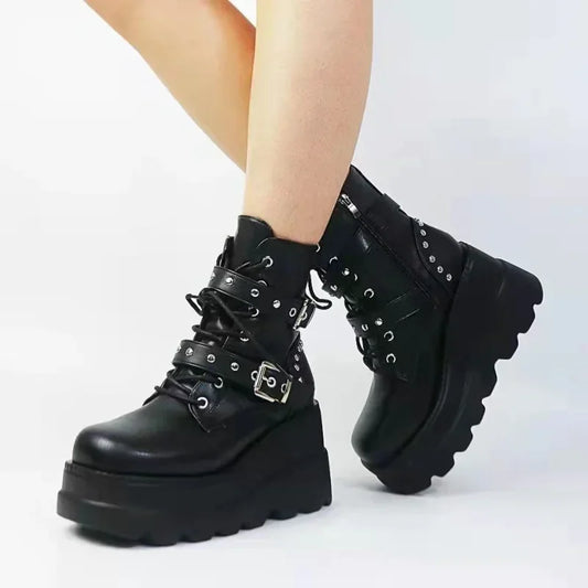 Effortless Gothic Elegance Ankle Boots
