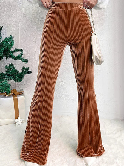 Women's high-waisted corduroy flare pants