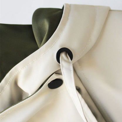Women’s Oversized Jacket - Lightweight Windproof - Asymmetrical Lapel - Button Front