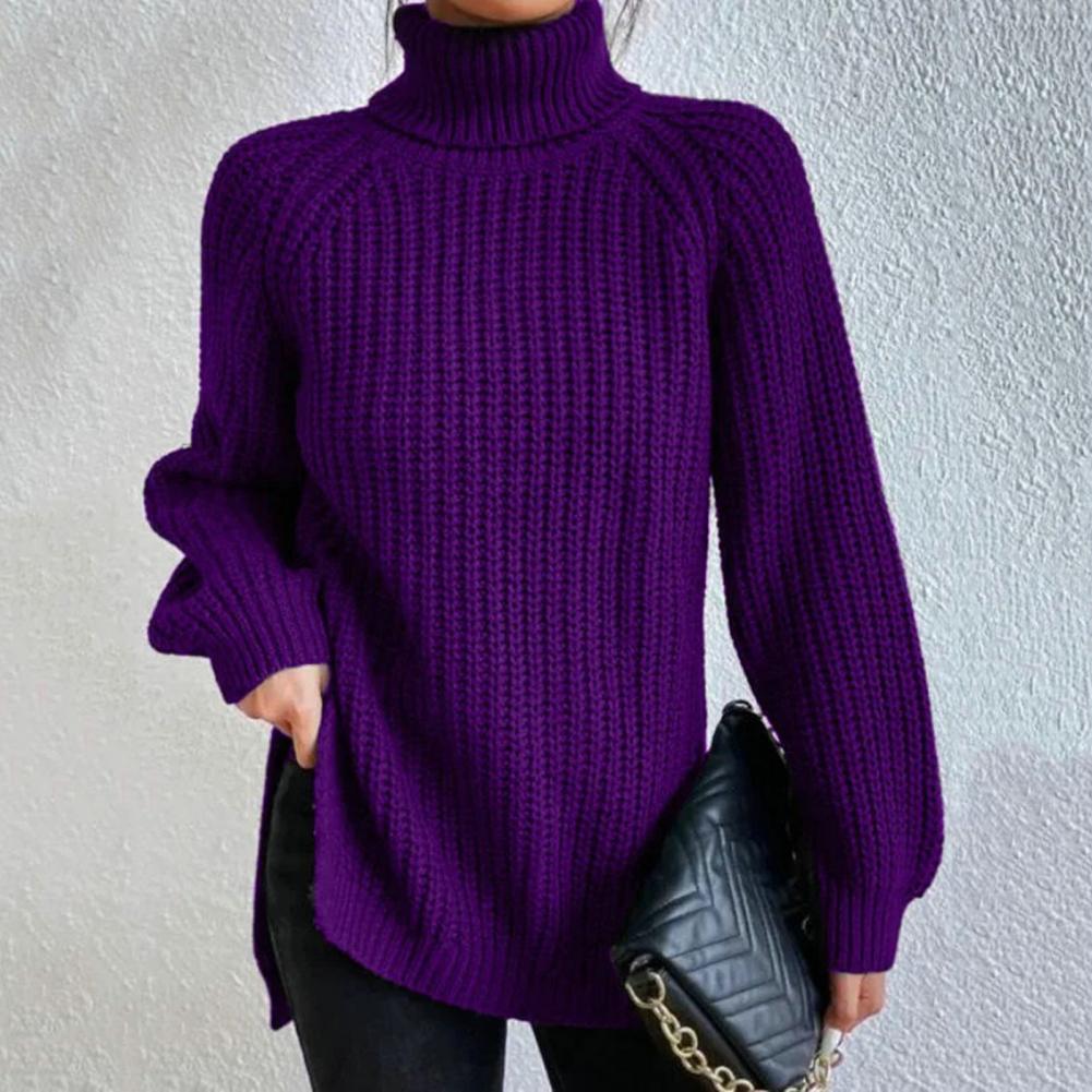 Women's elegant cotton turtleneck sweater