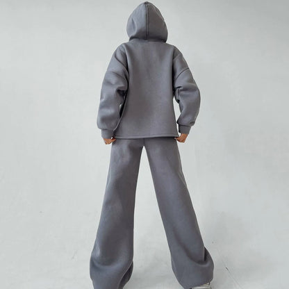 Women's casual loose hoodie sweatshirt and sweatpants set