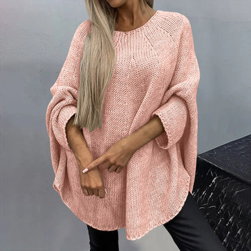 Women's knitted cape shawl sweater