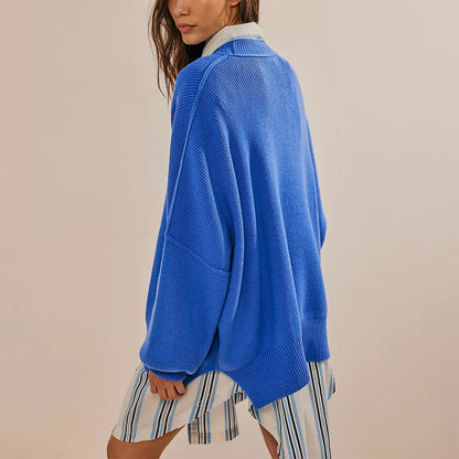 Women's oversized pullover sweater with bell sleeves