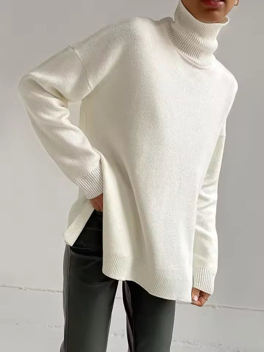 Fine Knit Relaxed Fit Turtleneck Sweater 