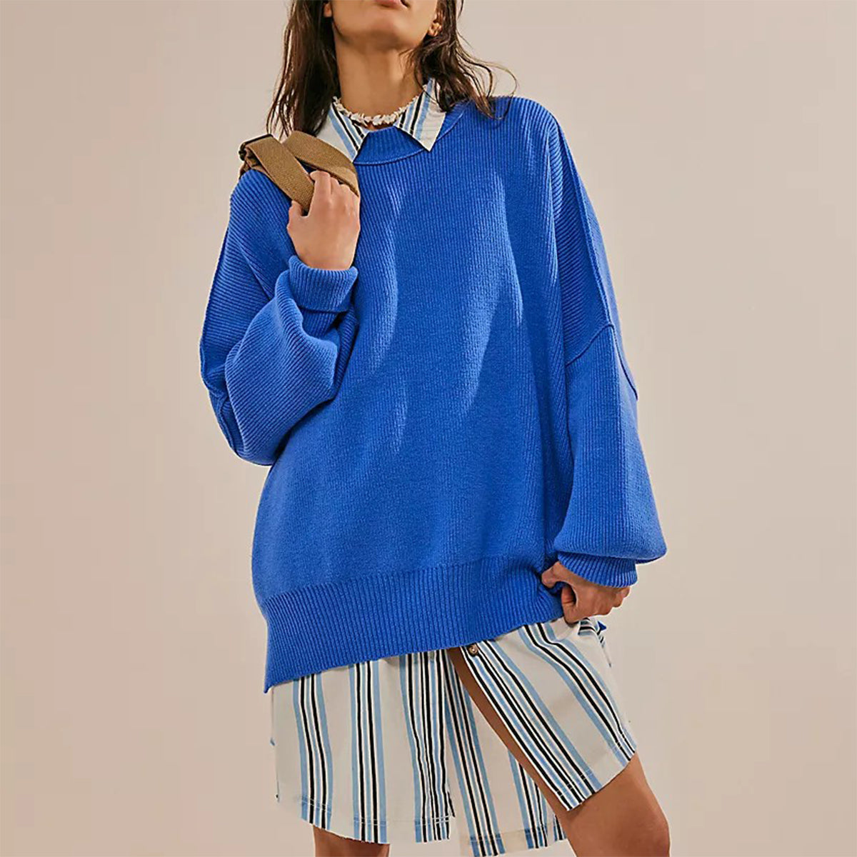 Oversized Bell Sleeve Pullover Sweater