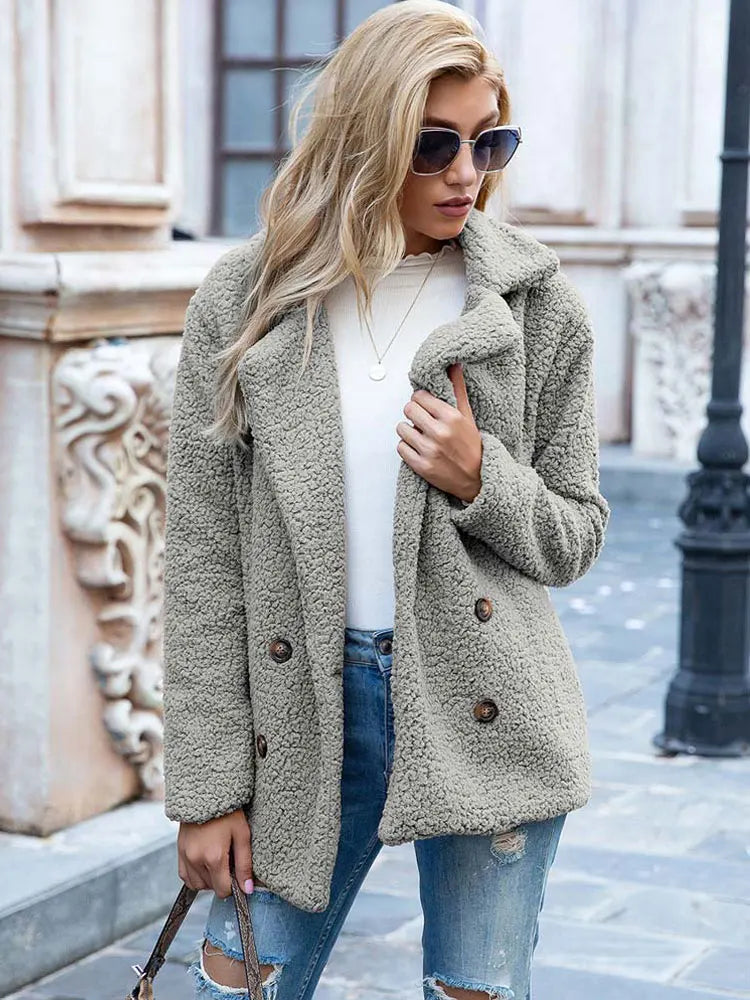 Women's oversized teddy coat