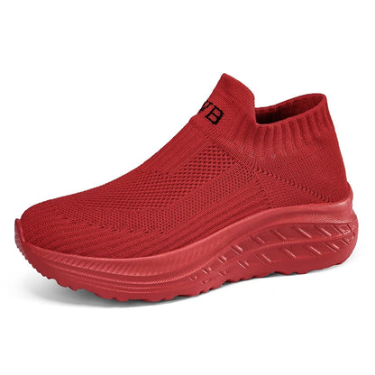 Women’s Slip-On Sneakers - Breathable Knit Upper - Lightweight Casual Shoes