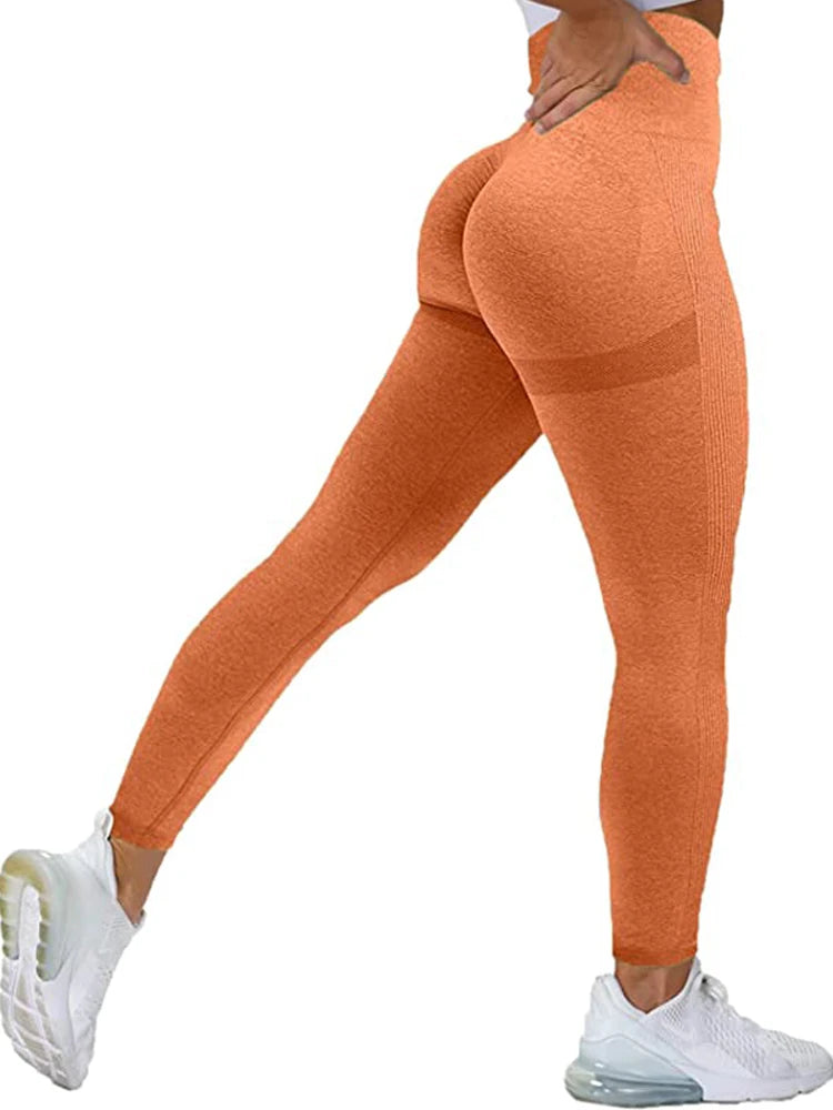 Women's seamless high-waist leggings and long sleeve activewear set