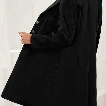 Women’s Wool Coat – Slim Fit – Mid-Length – Double-Breasted – Notched Lapel Collar