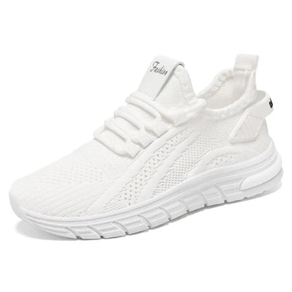 Men’s Athletic Sneakers - Breathable Knit Mesh - Cushioned Sole - Lace-Up Casual Shoes