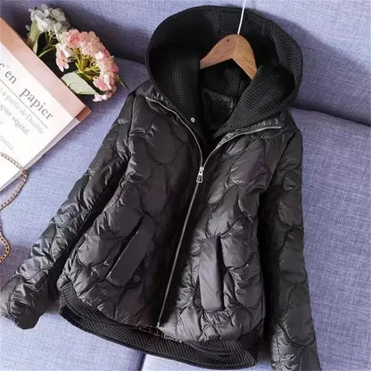 Women's hooded down parka winter jacket slim fit