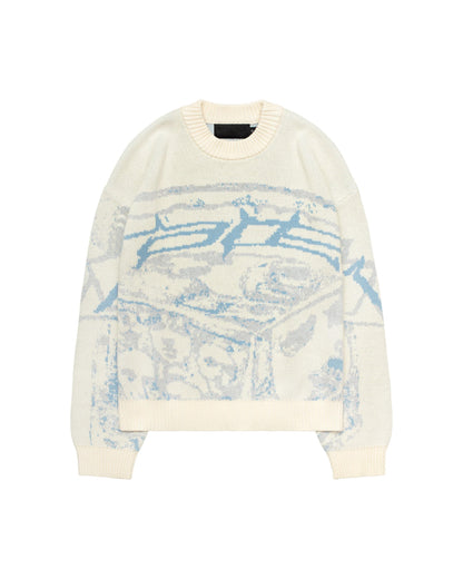 Women's oversized printed sweater