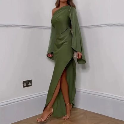 Elegant Long Green Evening Dress for Women