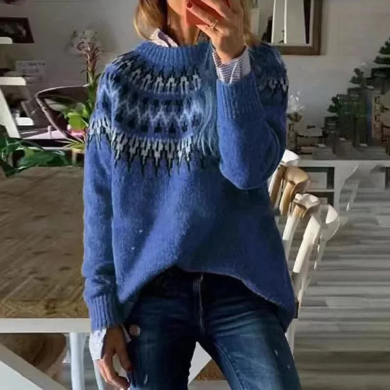 Women's elegant autumn/winter round neck sweater