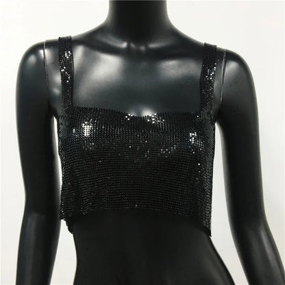 Stylish see-through camisole cropped top for women
