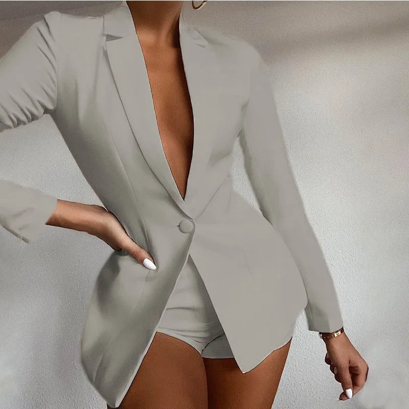 Women two piece blazer suit