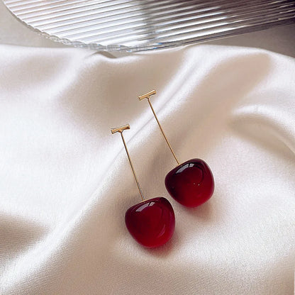 Women’s Drop Earrings - Cherry-Inspired Design - Lightweight - Minimalist Statement Jewelry