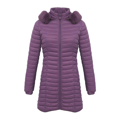 Women's lightweight hooded padded coat with pockets