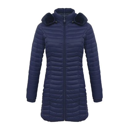Women's lightweight hooded padded coat with pockets