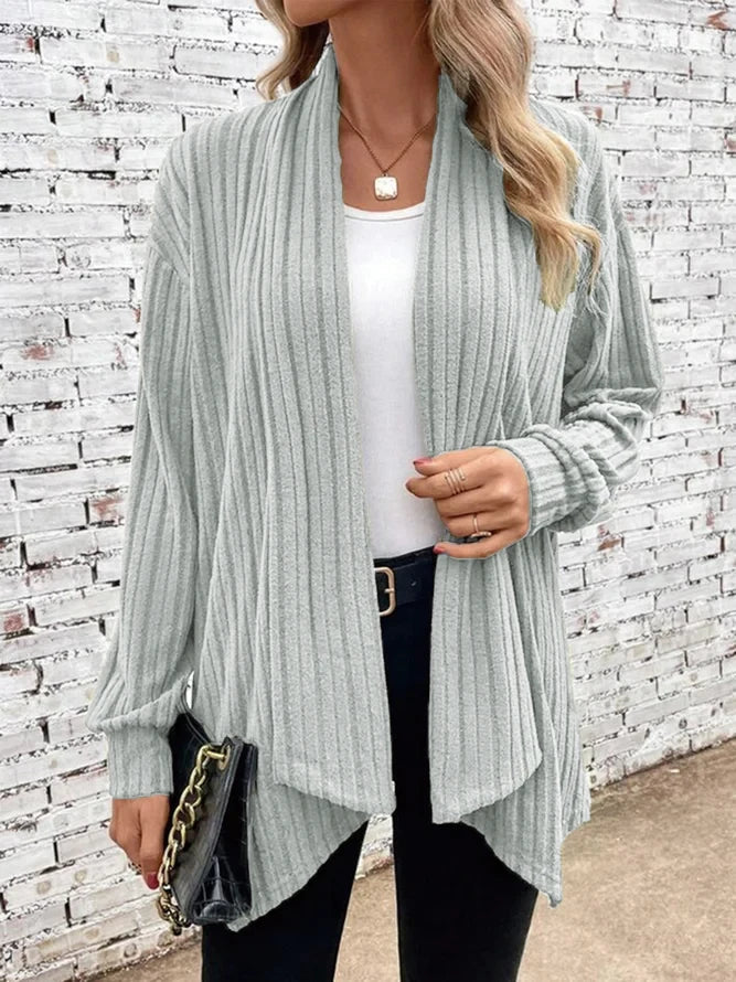Women’s open-front ribbed cardigan