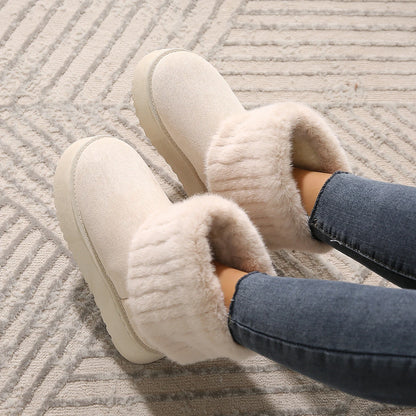 Women's mid-calf thick-soled snow boots