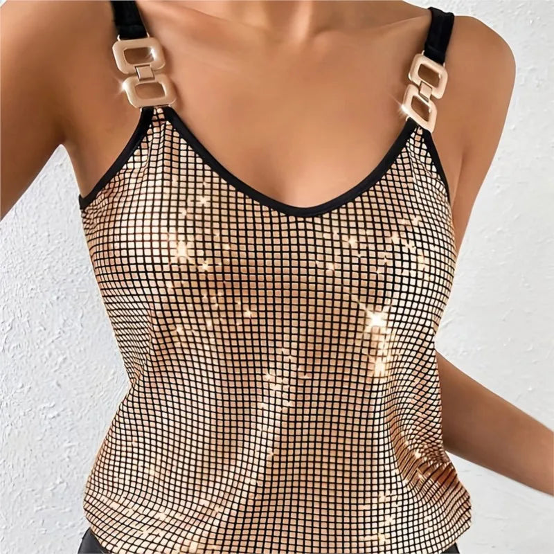 Women's chain strap camisole top