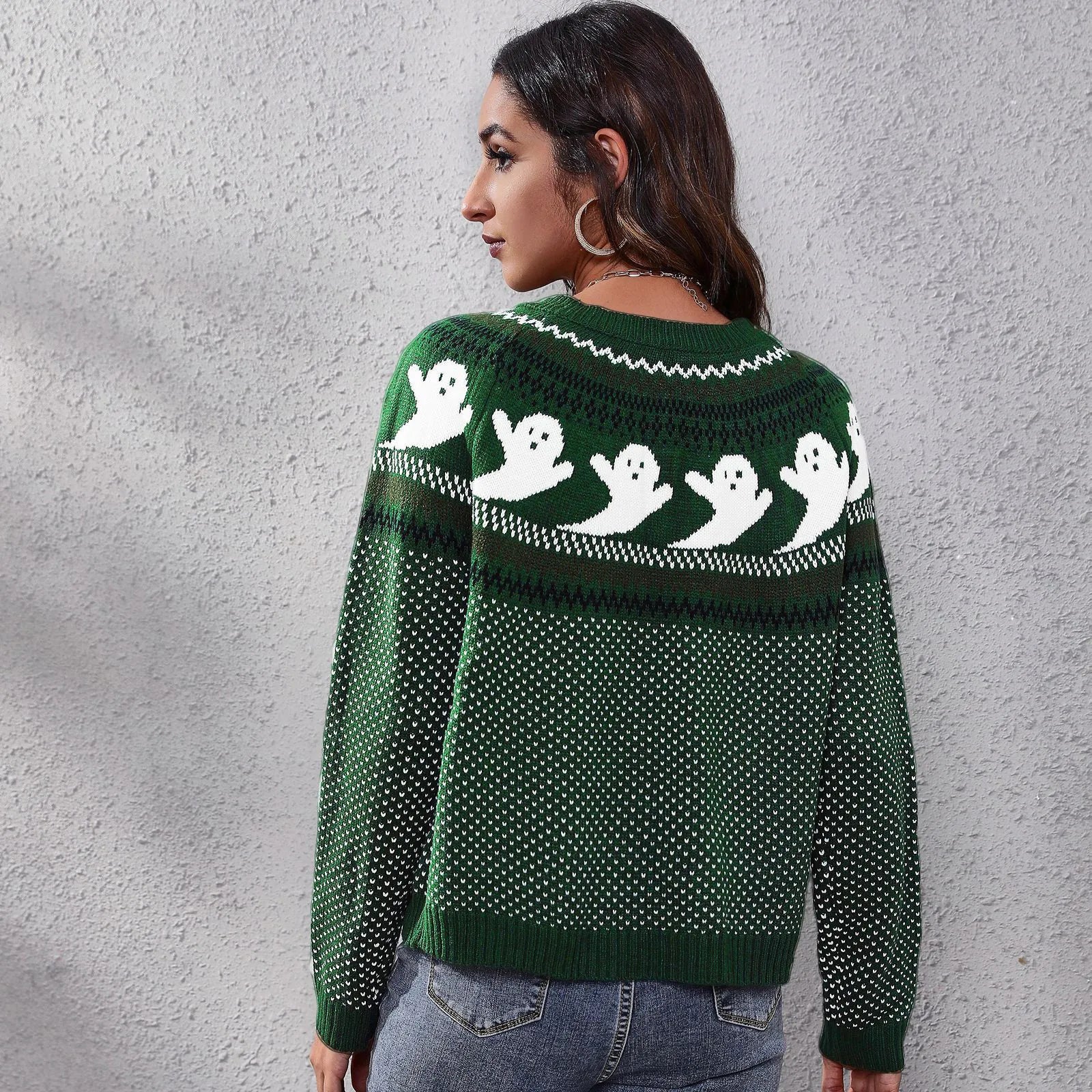Polka Dot Knitted Retro Pattern Sweater