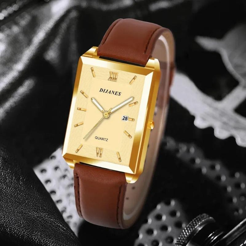 Theodore Rectangular Wrist Watch | Solid Roman Numerals Wrist Watch