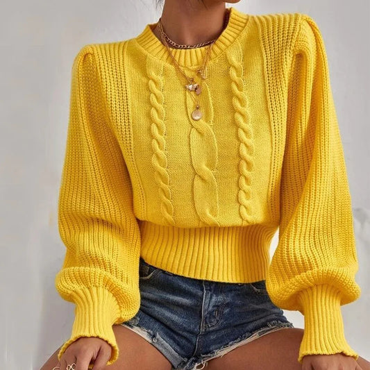 Lantern Sleeve Twist Sweater