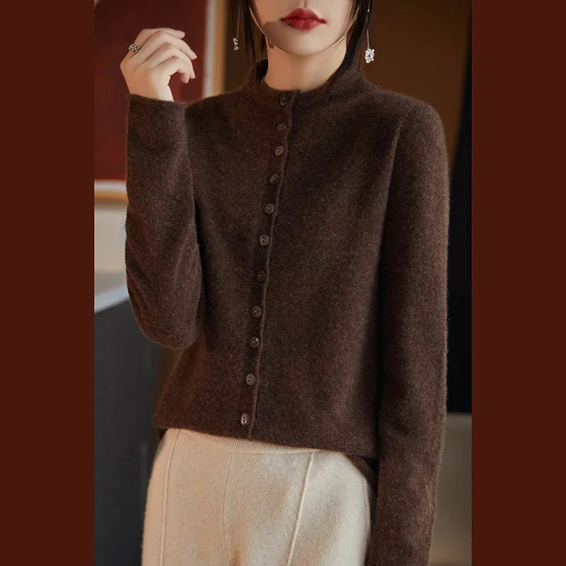 Wool Relaxed Fit Cardigan Sweater 