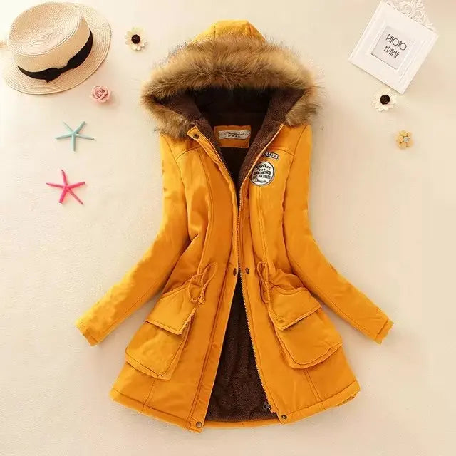 Women's padded cotton autumn winter jacket slim fit