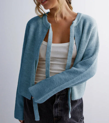 Women’s loose lace-up cardigan