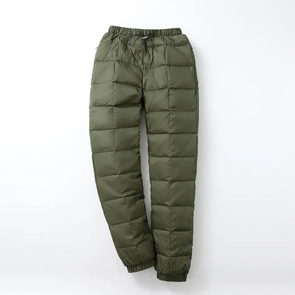 Women's winter high waist puffer straight pants