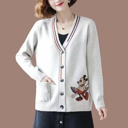 Women's retro character jacquard sweater
