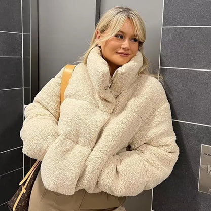 Short cozy coat for women